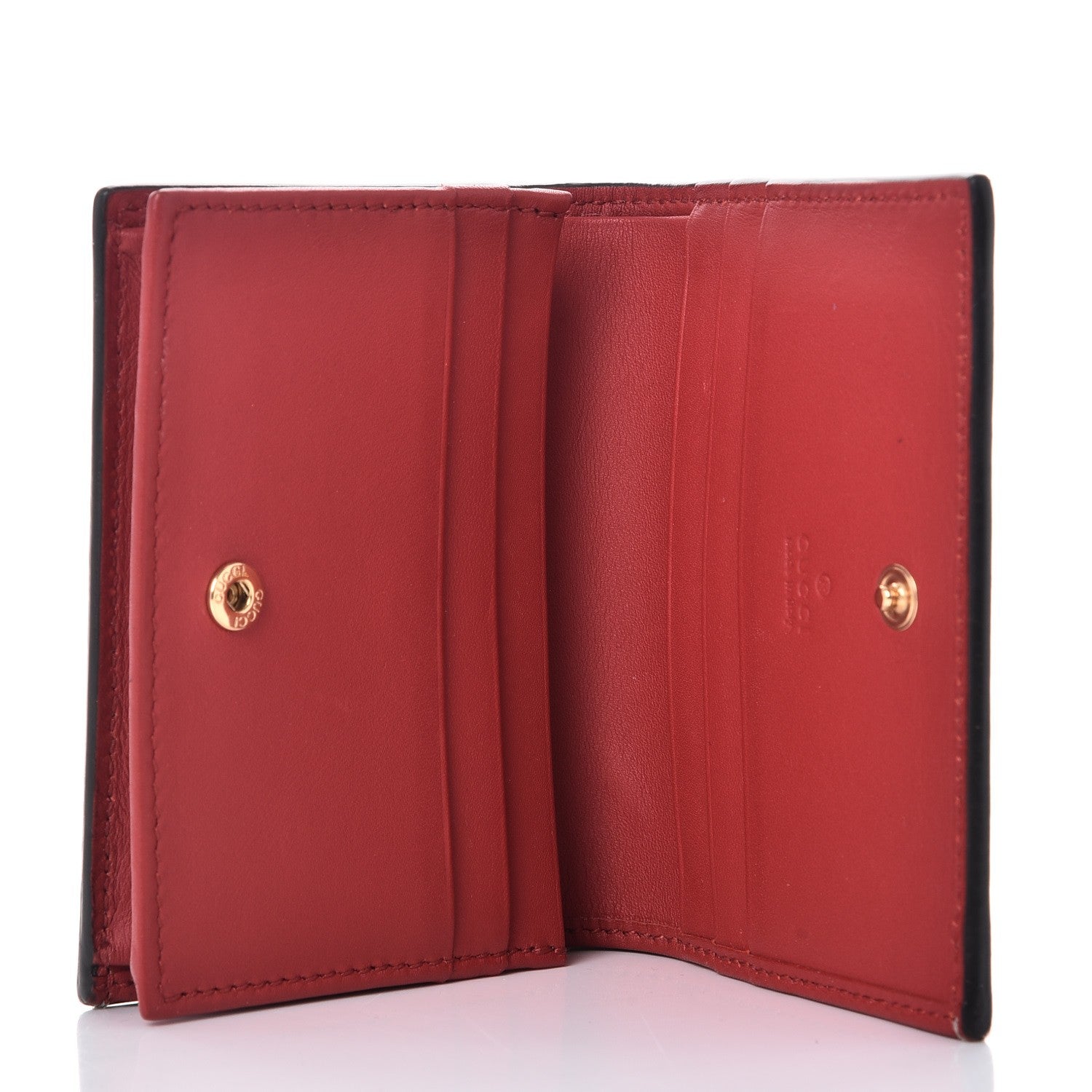 Gucci GG Supreme Monogram Blooms Card Case Beige Blue Navy Hibiscus Red 5 of 8