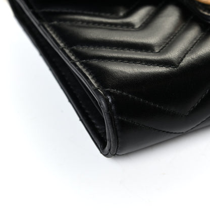 Gucci Calfskin Matelasse GG Marmont Chain Wallet Black 6 of 7