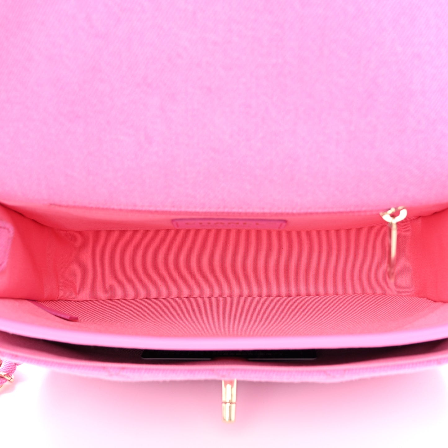 Denim Quilted Small Messenger Flap Neon Pink