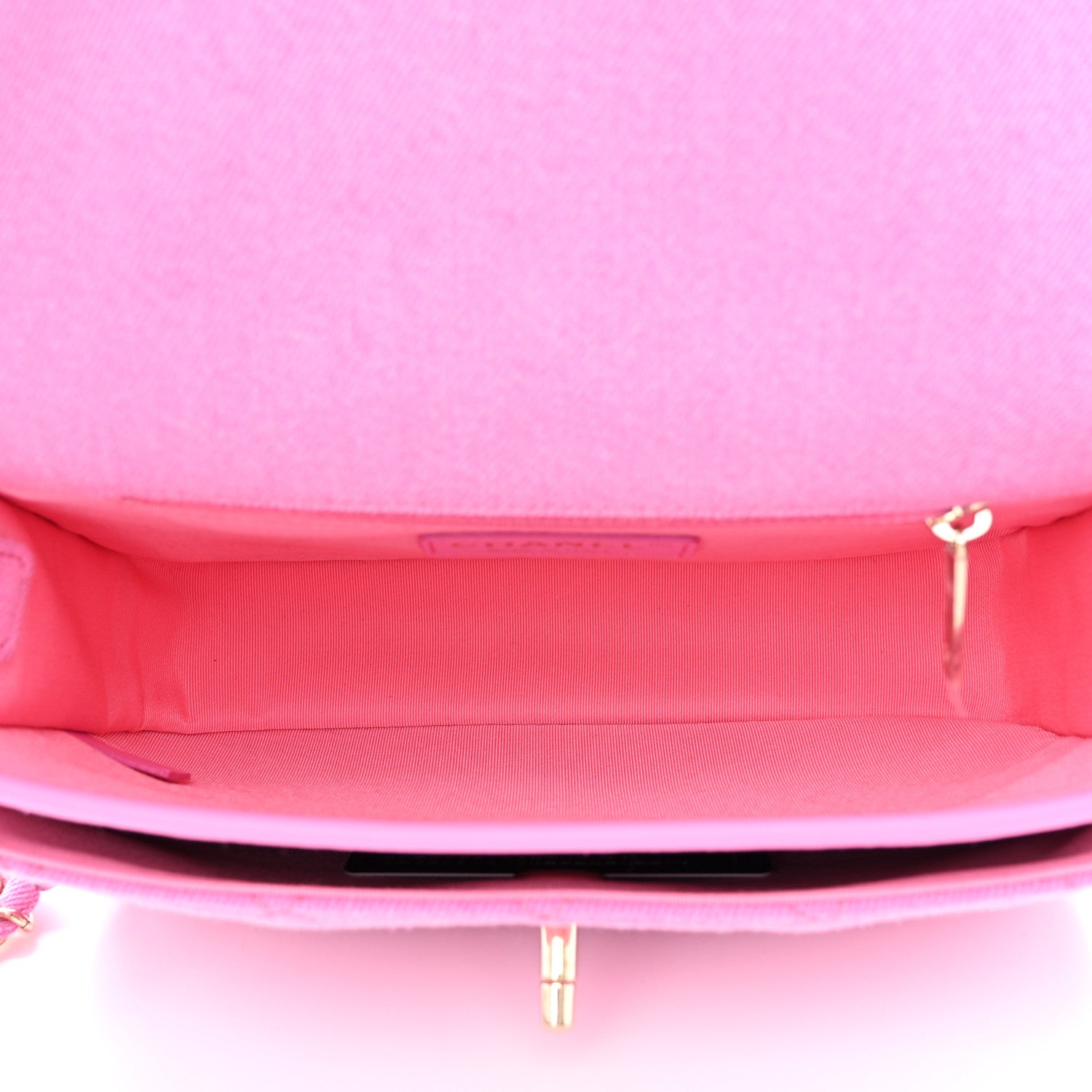 Chanel Denim Quilted Small Messenger Flap Neon Pink 5 of 10