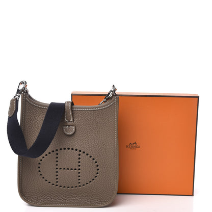 Hermes Taurillon Clemence Amazone Evelyne TPM Etoupe Bleu Indigo 11 of 11