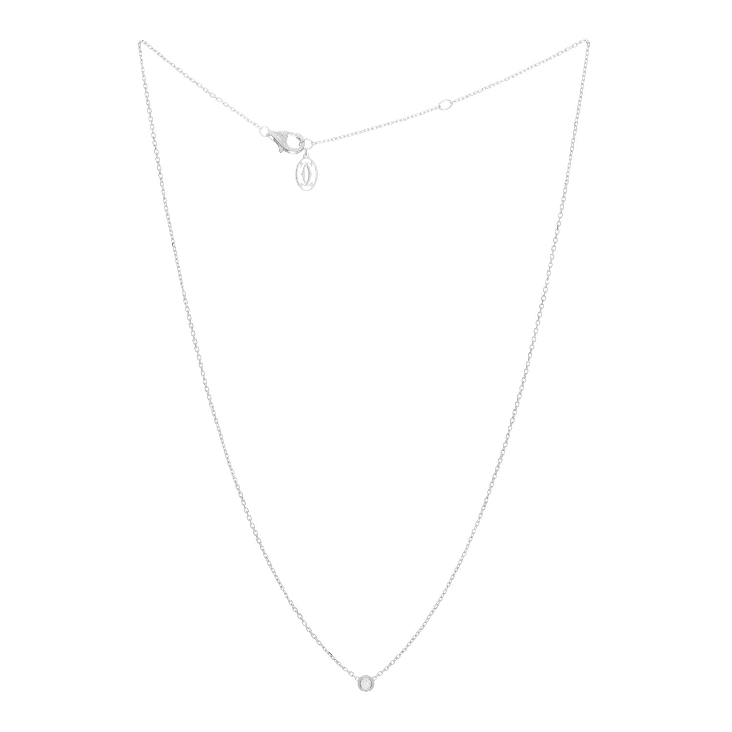 Cartier 18K White Gold Diamond XS D'Amour Pendant Necklace 2 of 5