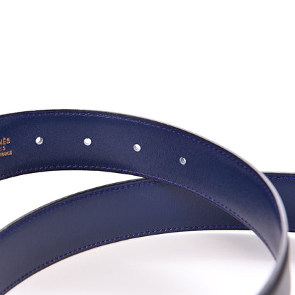 Hermes Box Chamonix 32mm H Belt 65 Black Bleu Marine 4 of 6