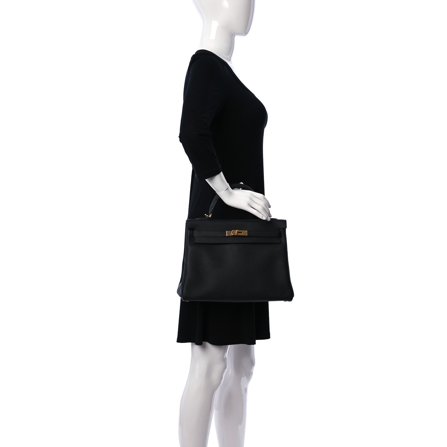 Hermes Togo Kelly Retourne 32 Black 2 of 14