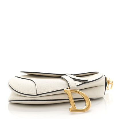 Christian Dior Grained Calfskin Saddle Bag White 4 of 14