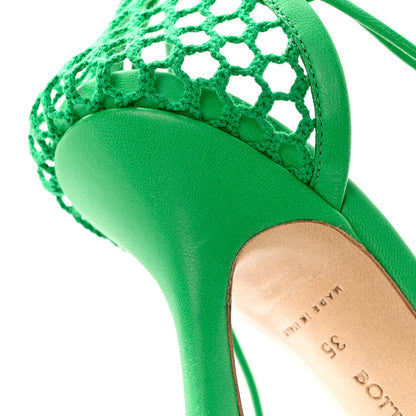 Bottega Veneta Mesh Nappa Stretch Ankle Tie 90mm Sandals 35 Grass 9 of 9