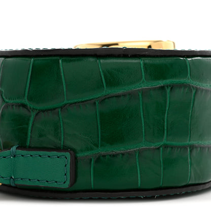 Chloe Calfskin Crocodile Embossed Mini C Round Crossbody Woodsy Green 9 of 11