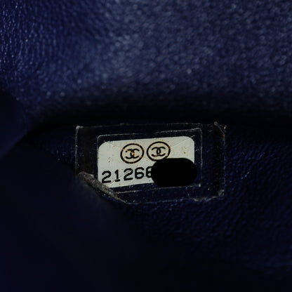 Chanel Lambskin Chevron Quilted Jumbo Double Flap Blue 8 of 11
