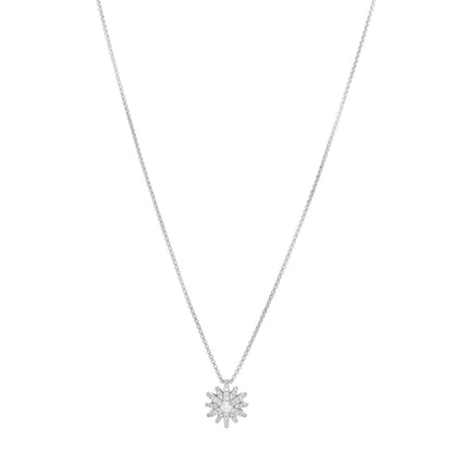 David Yurman 18K White Gold Diamond Starburst Pave Pendant Necklace 1 of 3