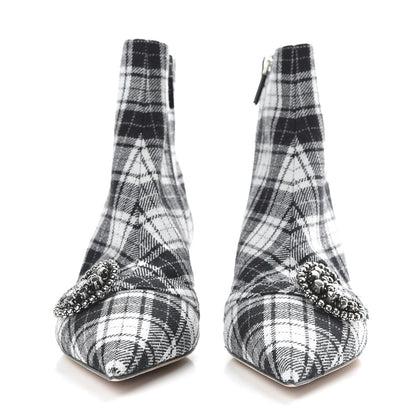 Christian Dior Canvas Tartan Gang Ankle Boots 37 Black 2 of 10
