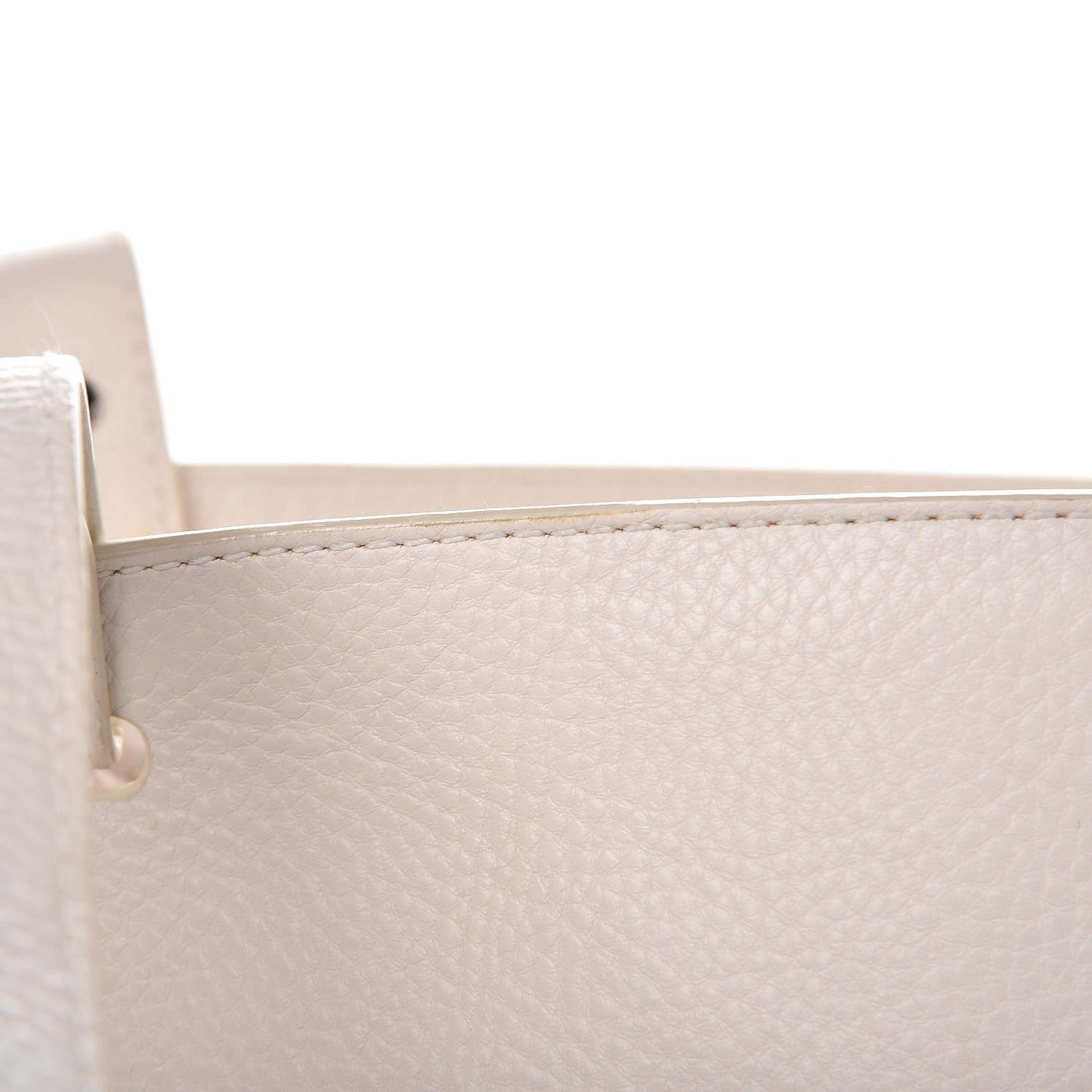 Canvas Calfskin Crest Embroidered Flat Tote White
