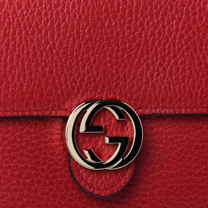 Gucci Dollar Calfskin Interlocking G Chain Wallet Red 10 of 11