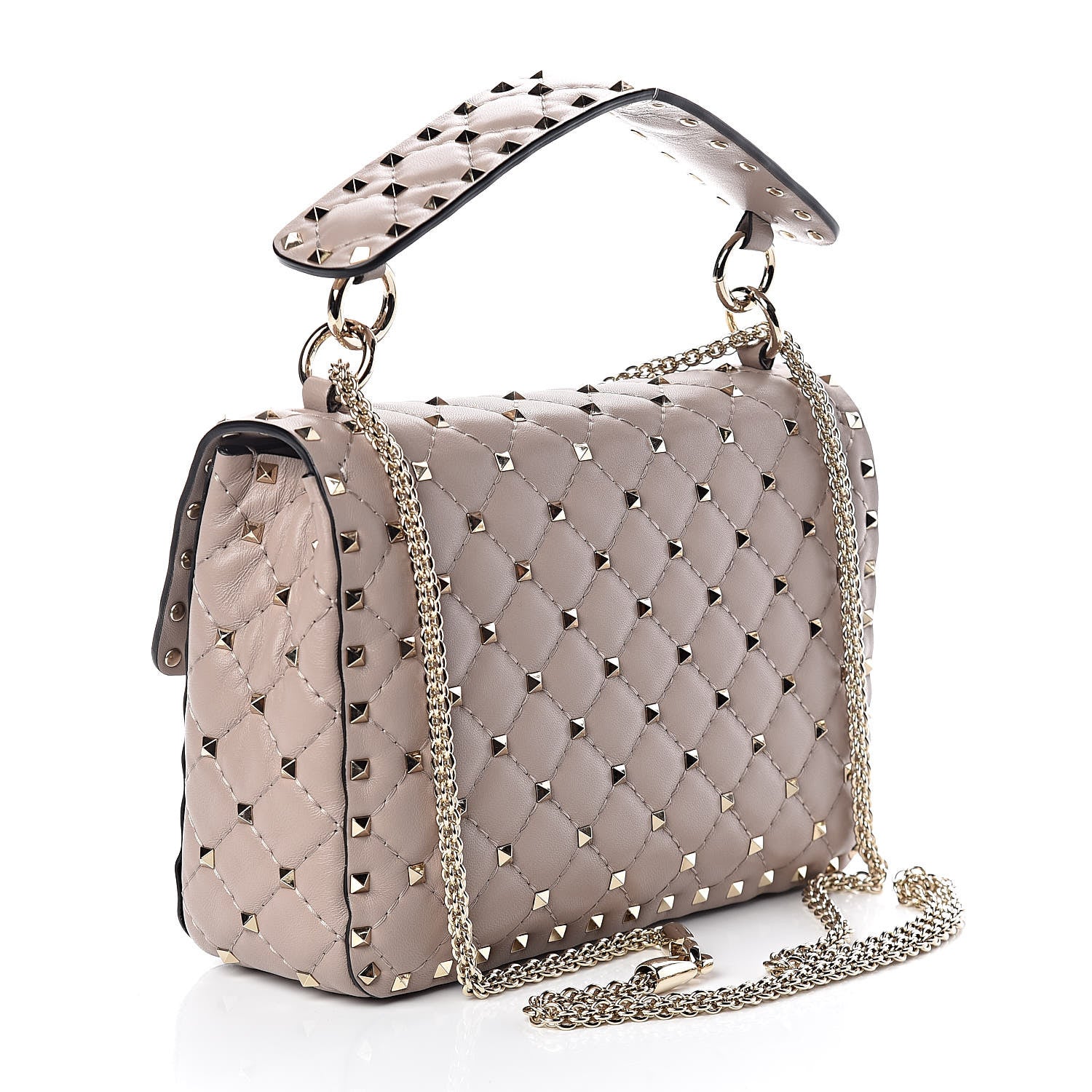 Valentino Garavani Lambskin Medium Rockstud Spike Shoulder Bag Poudre 3 of 9