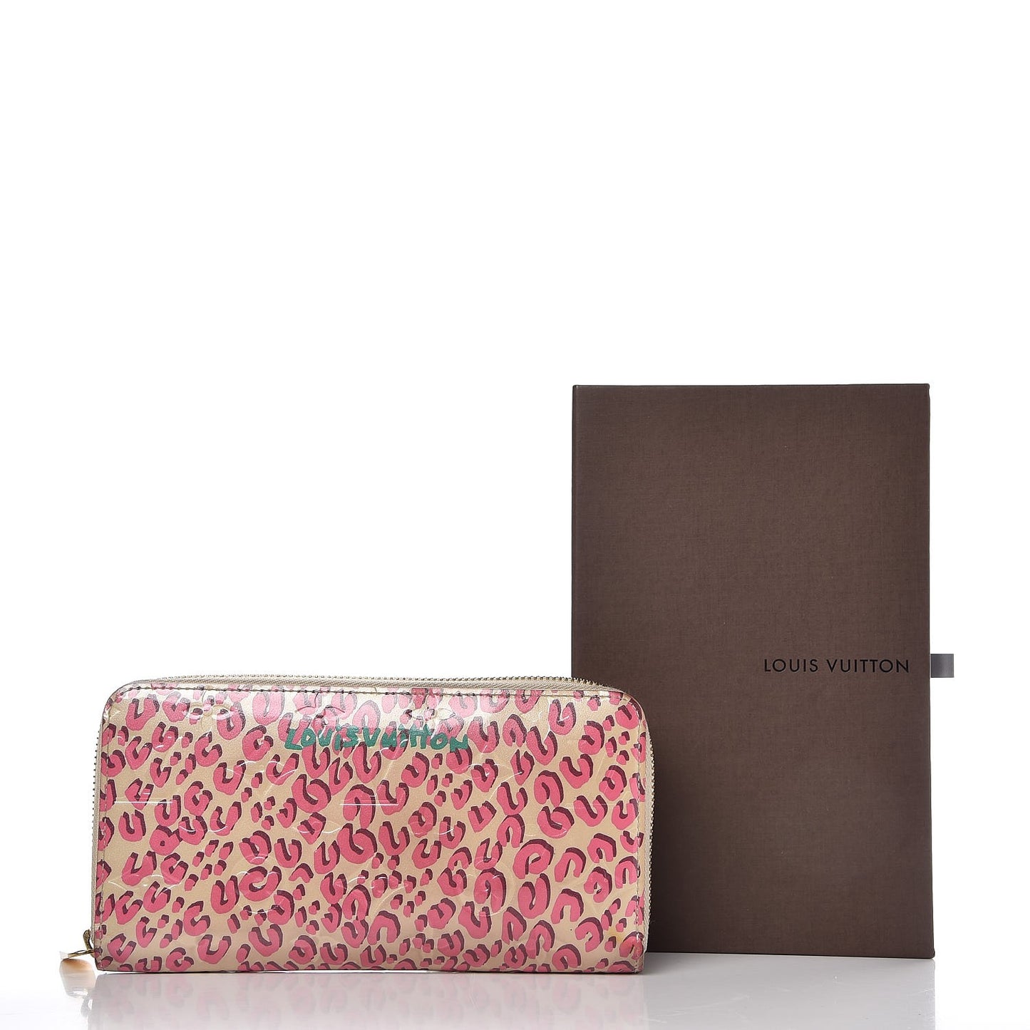 Vernis Leopard Zippy Wallet Blanc Corail