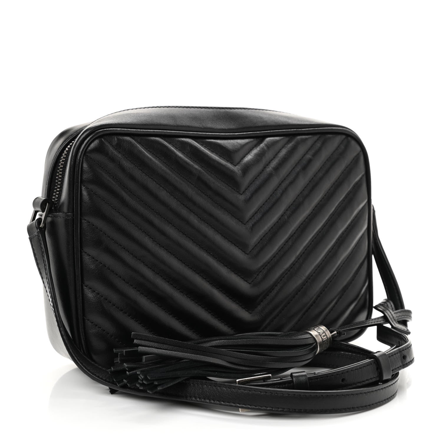 Saint Laurent Calfskin Matelasse Monogram Lou Camera Bag Black 3 of 9