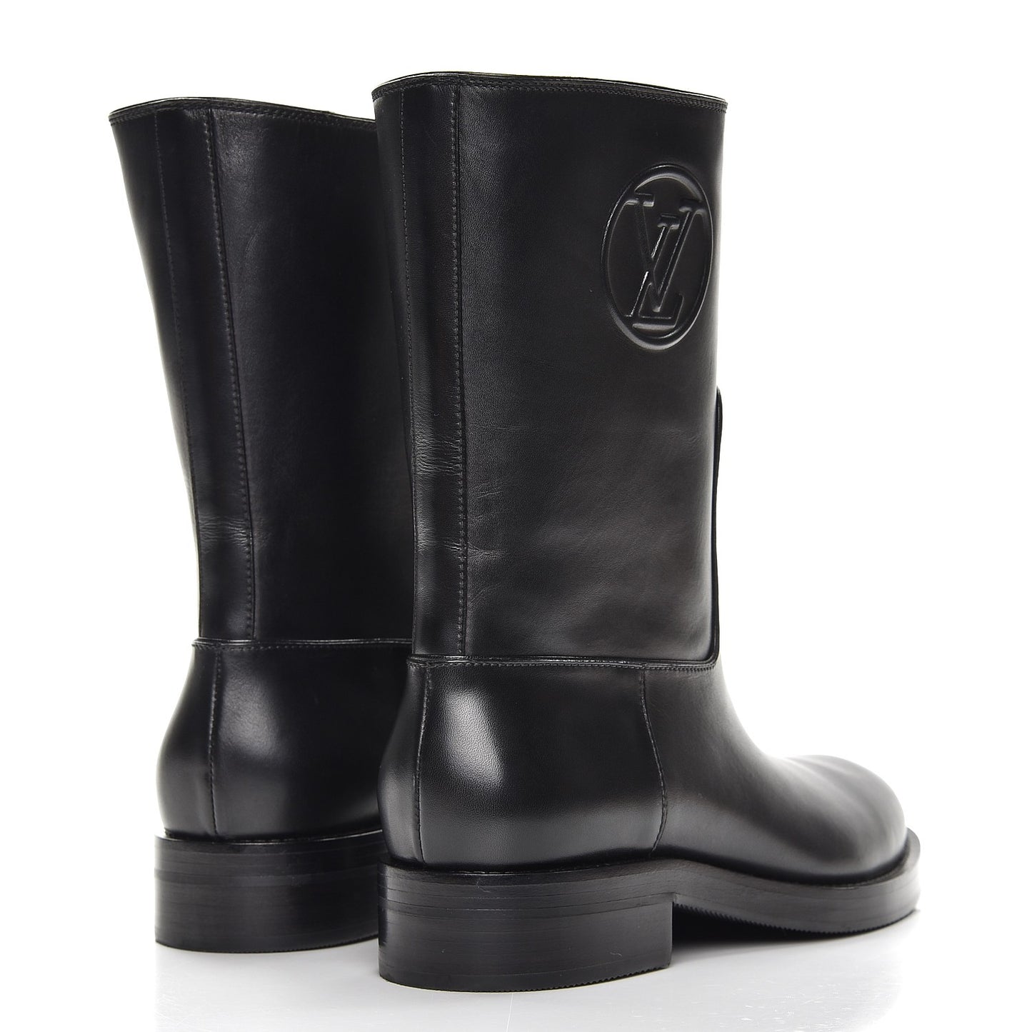 Calfskin Overdrive Flat Calf High Boots 39.5 Black