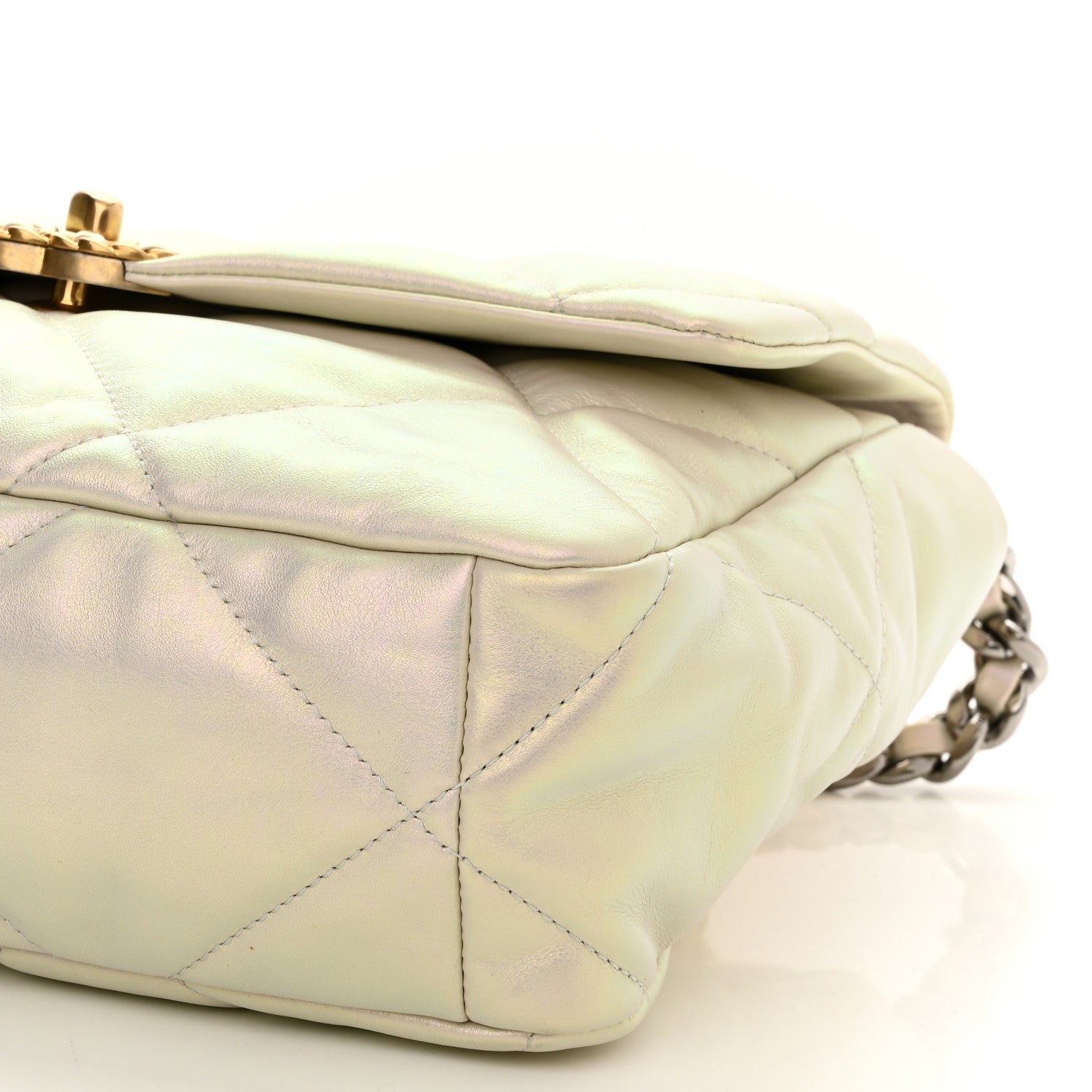 Chanel Iridescent Calfskin Quilted Medium Chanel 19 Flap White 10 of 10