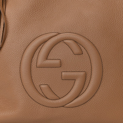 Gucci Pebbled Calfskin Large Soho Hobo Camelia 8 of 11