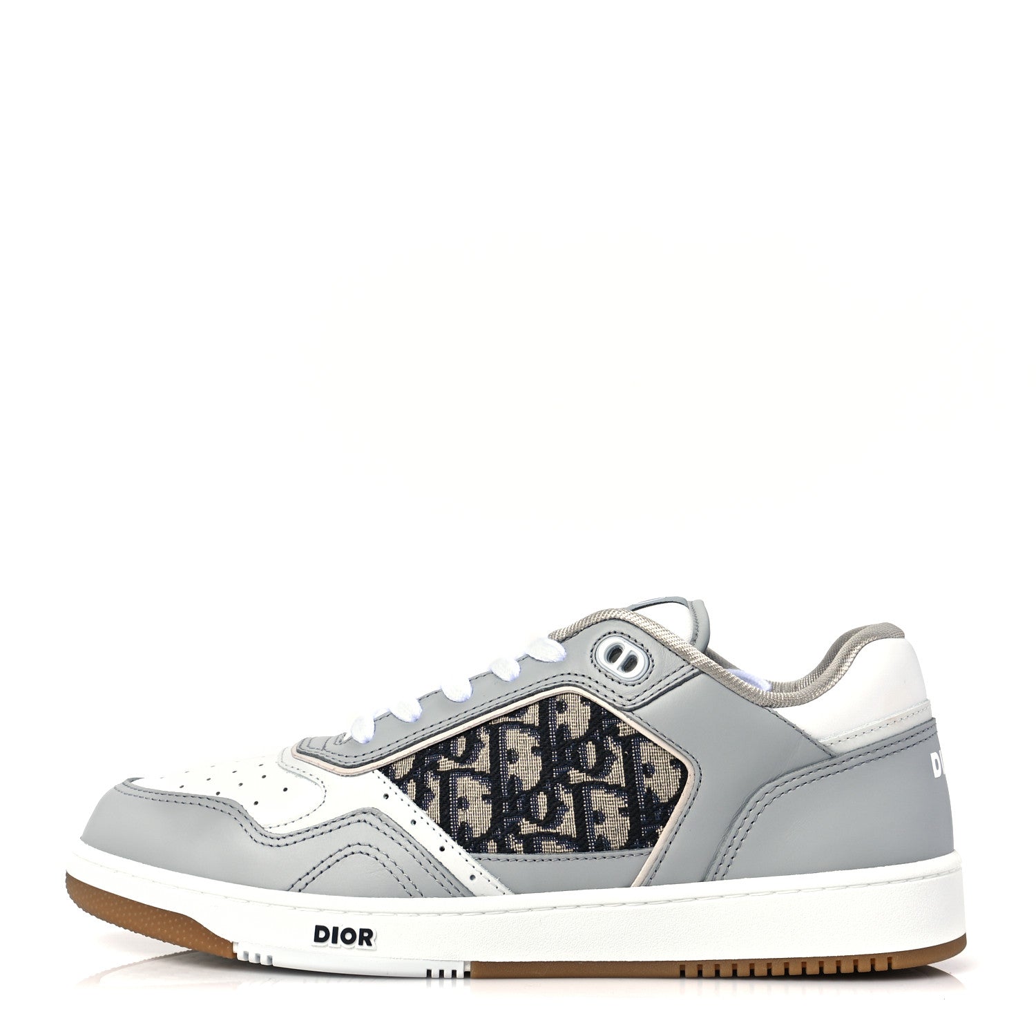 Christian Dior Smooth Calfskin Jacquard Oblique Mens B27 Low Top Sneakers 42.5 Beige Blue 1 of 8