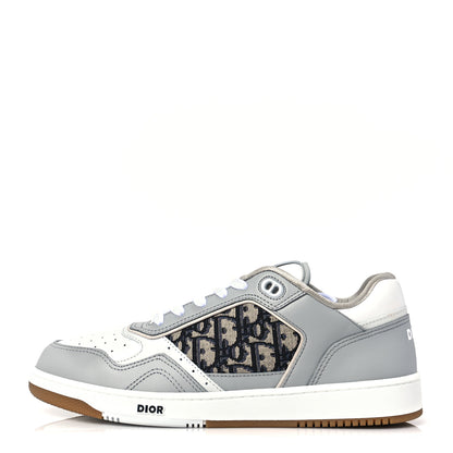 Christian Dior Smooth Calfskin Jacquard Oblique Mens B27 Low Top Sneakers 42.5 Beige Blue 1 of 8