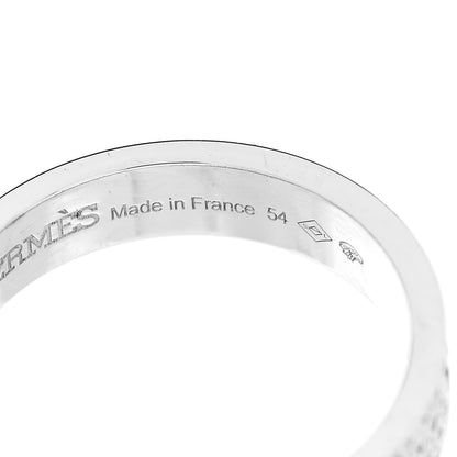 Hermes 18K White Gold Diamond MM Kelly Clochette Ring 54 7 5 of 6