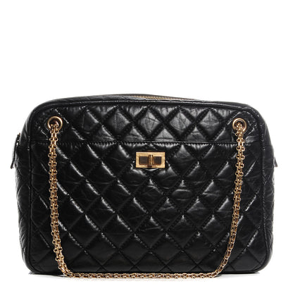 Chanel Aged Calfskin Quilted Large Reissue Camera Case Black 1 of 7