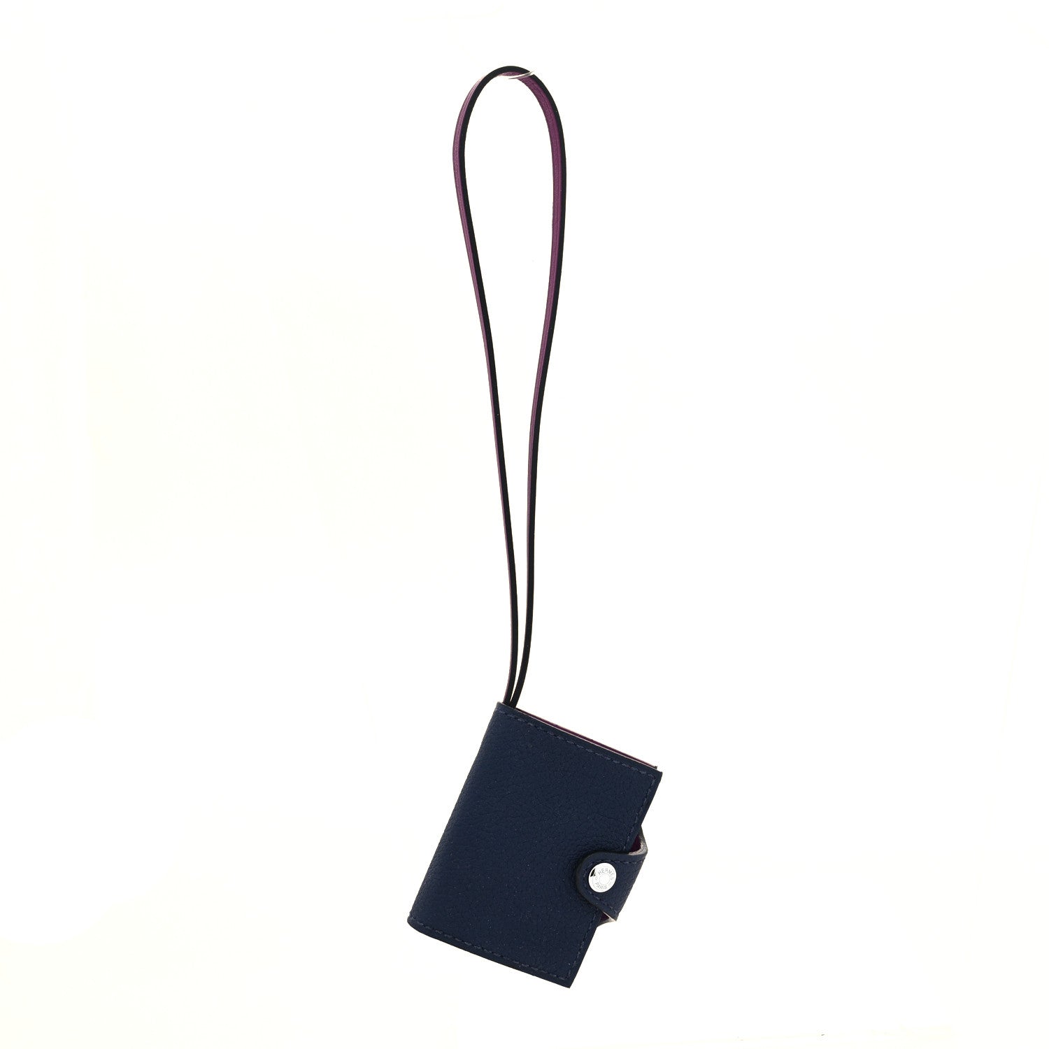 Hermes Togo Swift Verso Ulysse Nano Bag Charm Bleu Saphir Anemone 1 of 4