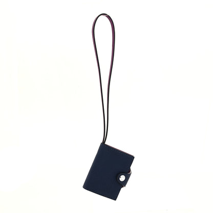 Hermes Togo Swift Verso Ulysse Nano Bag Charm Bleu Saphir Anemone 1 of 4