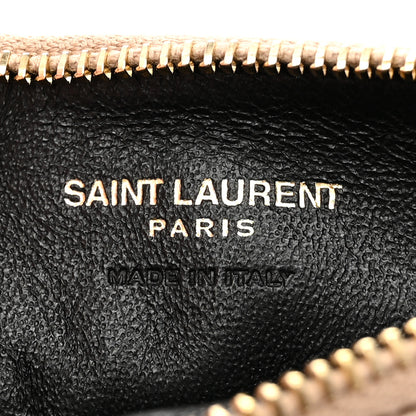 Saint Laurent Monogram Grain de Poudre 5 Fragments Zip Pouch Card Holder Dark Beige 6 of 7