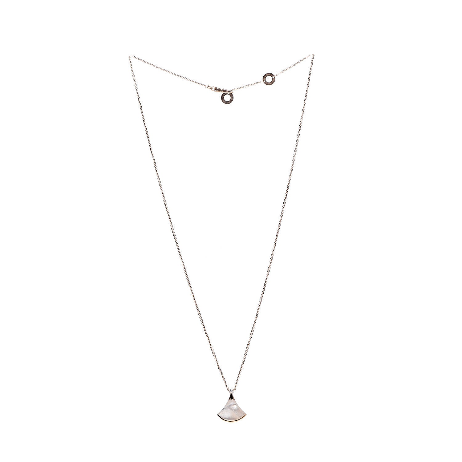 Bulgari 18K Rose Gold Diamond Mother of Pearl Small Divas' Dream Pendant Necklace 2 of 8