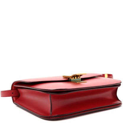Celine Box Calfskin Medium Classic Box Flap Bag Red 4 of 14