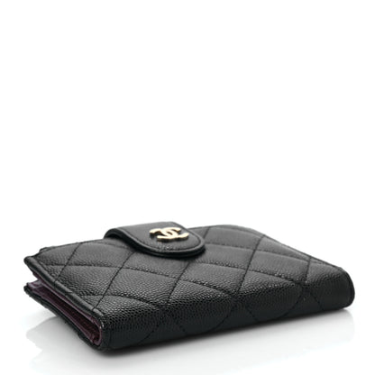Chanel Caviar Quilted Compact Zipped Pocket Wallet Black 4 of 8