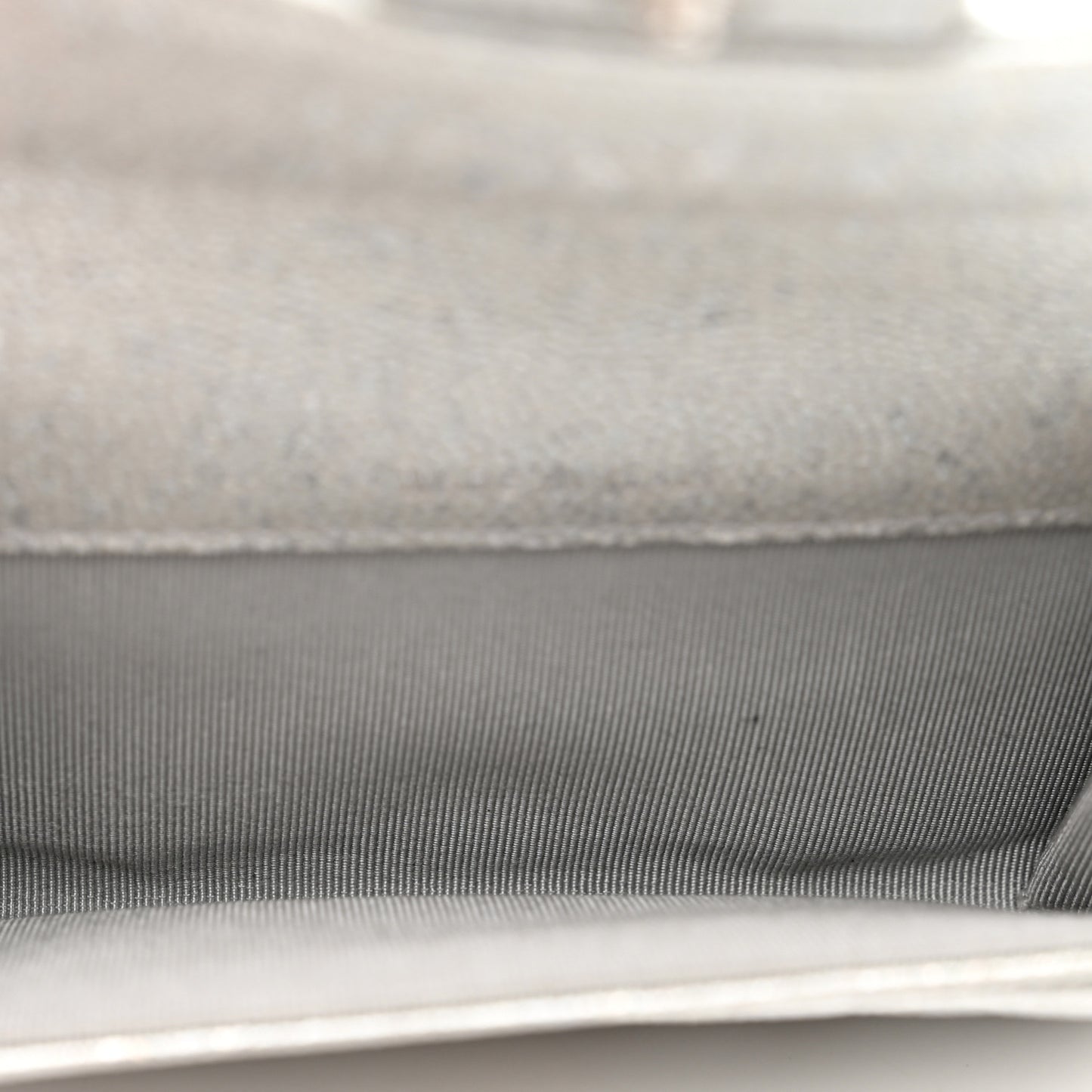Glittered Metallic Caviar Quilted Flap Card Holder Wallet Silver