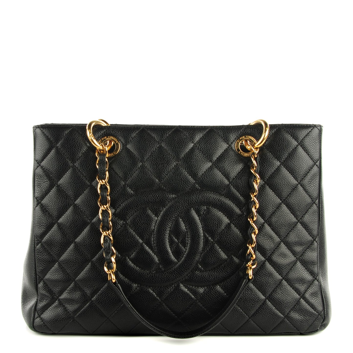 Caviar Quilted Grand Shopping Tote GST Black