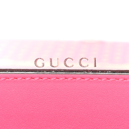Gucci X SEGA Calfskin GUCCY Stars Chain Wallet Violet Fuxia Gold 6 of 17