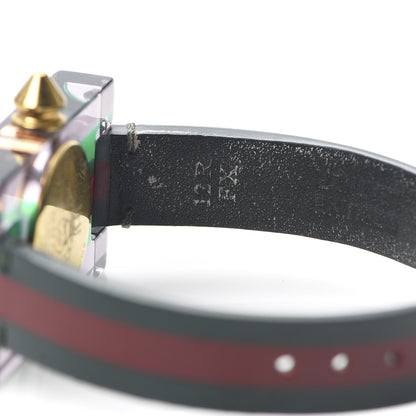 Gucci Stainless Steel Calfskin Plexiglass 24mm Skeleton Quartz Watch 6 of 8