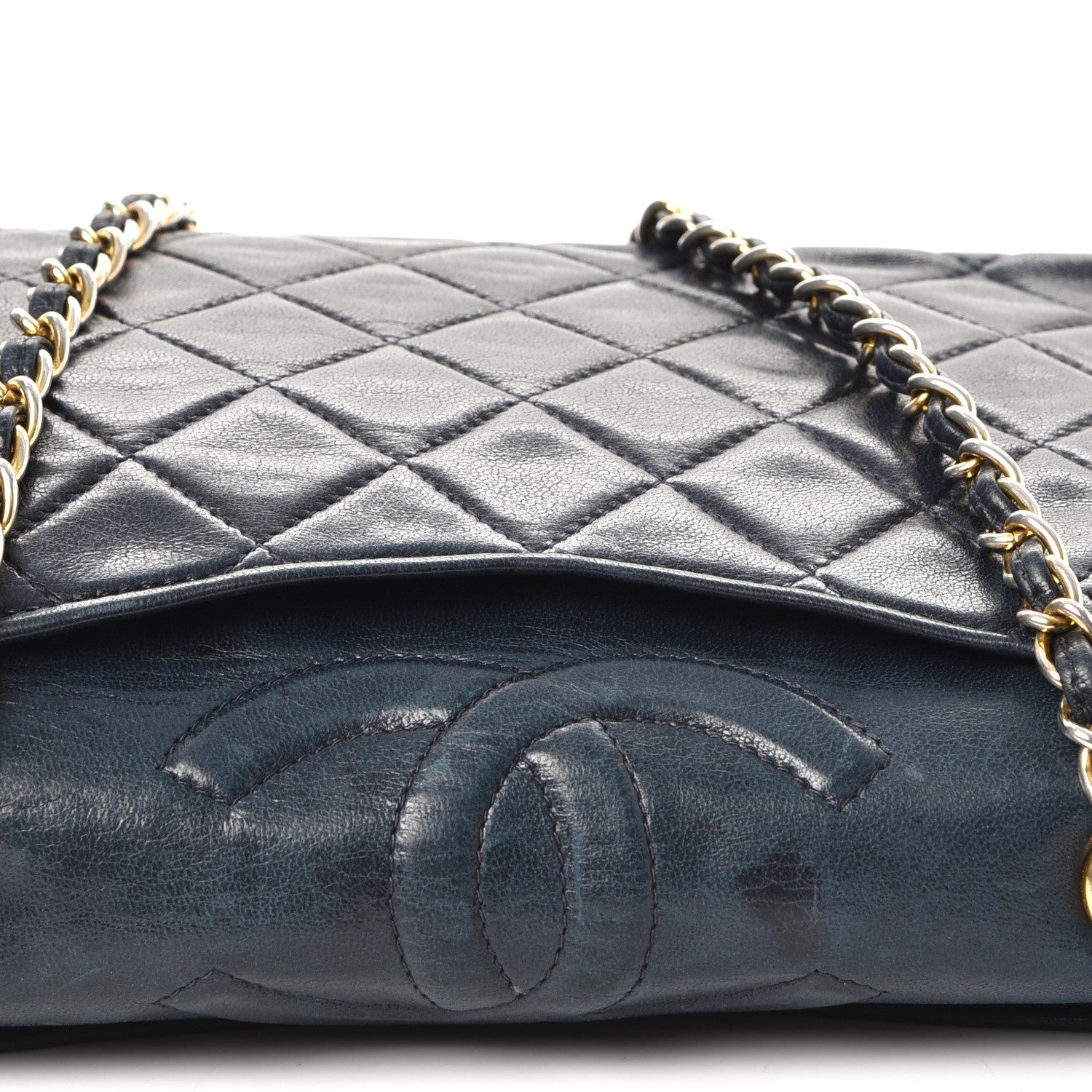 Chanel Lambskin Quilted CC Small Single Flap Navy 9 of 9