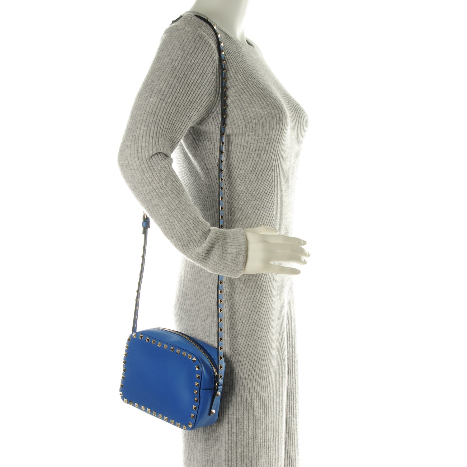 Valentino Garavani Calfskin Rockstud Camera Crossbody Bag Light Sapphire 2 of 6