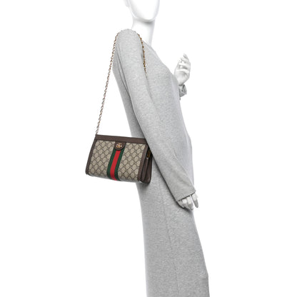 Gucci GG Supreme Monogram Web Small Ophidia Chain Shoulder Bag Brown 2 of 11