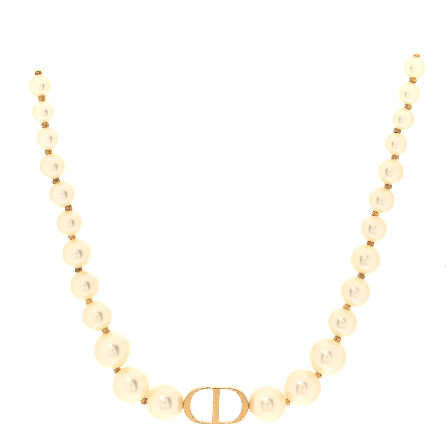 Christian Dior Pearl 30 Montaigne Choker Necklace Gold 1 of 4