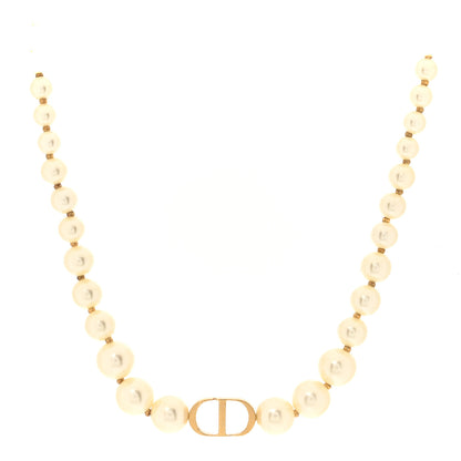 Christian Dior Pearl 30 Montaigne Choker Necklace Gold 1 of 4
