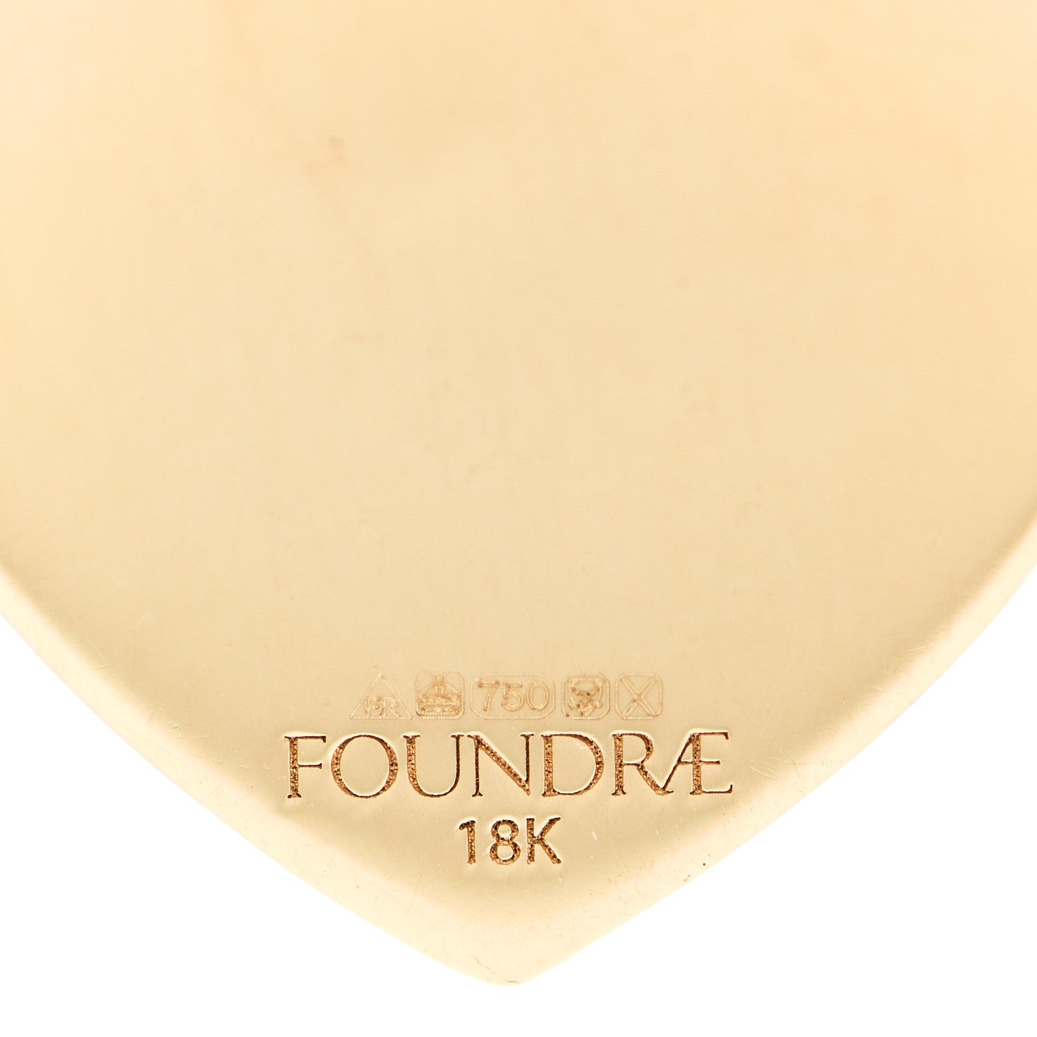 Foundrae 18K Yellow Gold Champleve Enamel Petite True Love Heart Medallion Pendant White 4 of 4