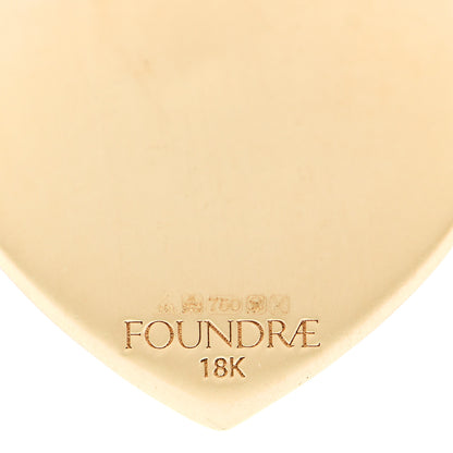 Foundrae 18K Yellow Gold Champleve Enamel Petite True Love Heart Medallion Pendant White 4 of 4