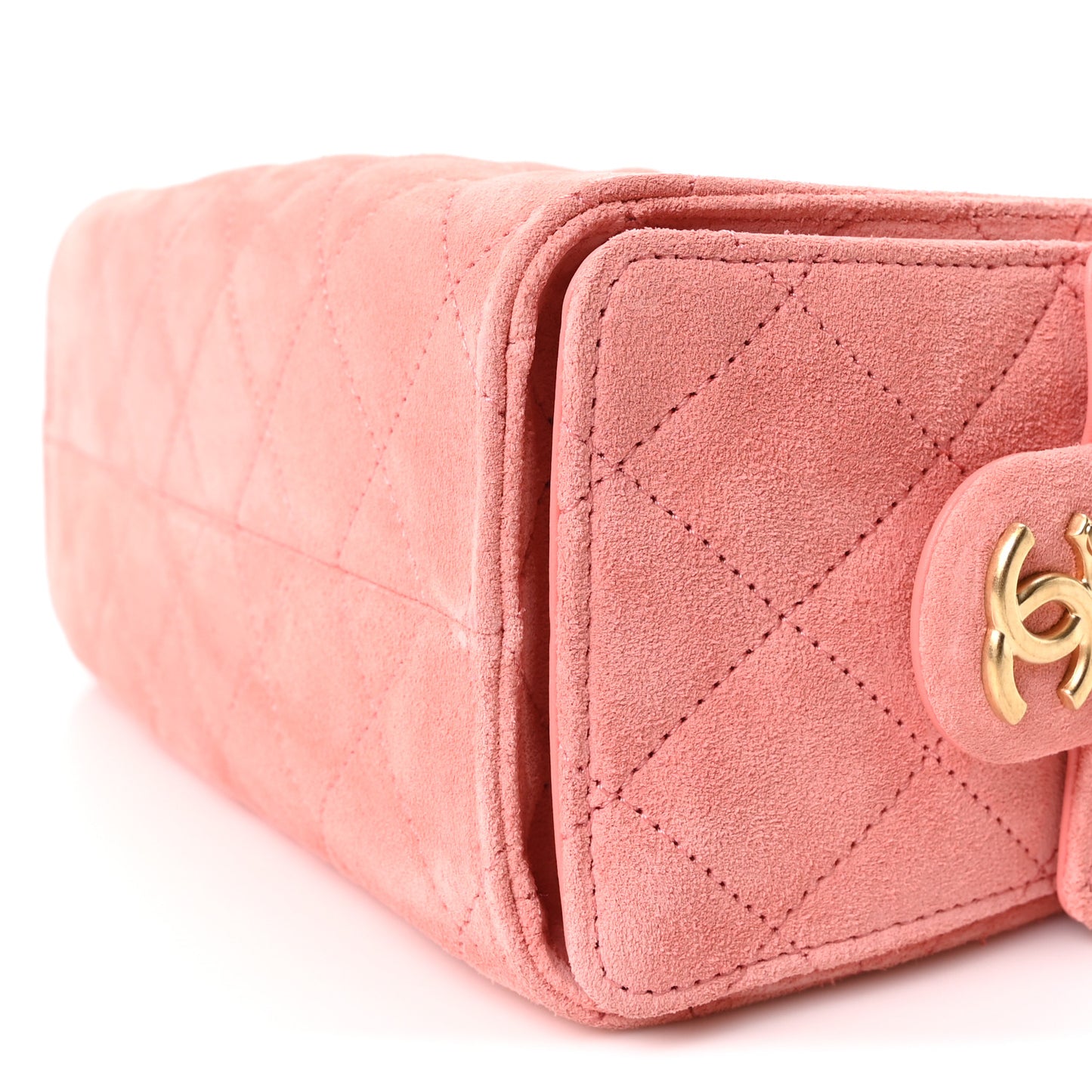 Suede Quilted Mini Chanel 25 Handbag Pink