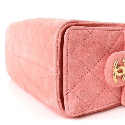 Chanel Suede Quilted Mini Chanel 25 Handbag Pink 10 of 11