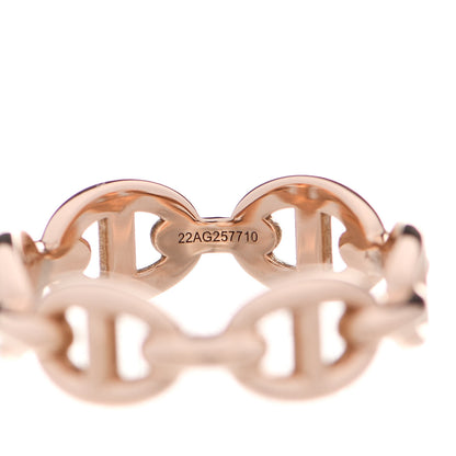Hermes 18K Rose Gold PM Chaine D'Ancre Enchainee Ring 50 5.25 5 of 8