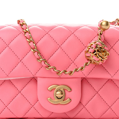 Chanel Lambskin Quilted Mini Rectangular Pearl Crush Flap Pink 3 of 10