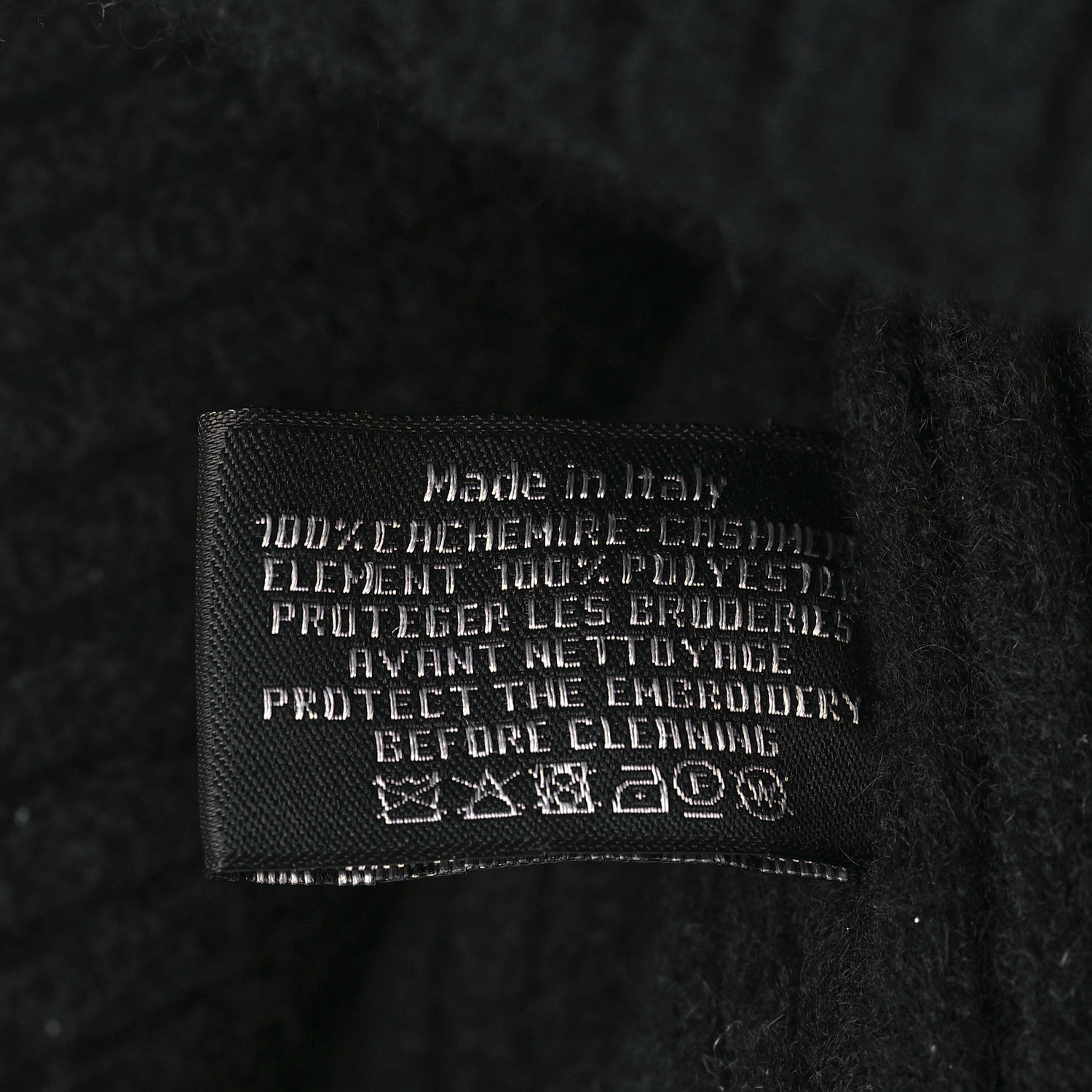 Chanel Cashmere Sequins Logo Beanie Hat Black 4 of 5