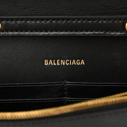 Balenciaga Shiny Box Calfskin Hourglass Chain Bag Black 6 of 10