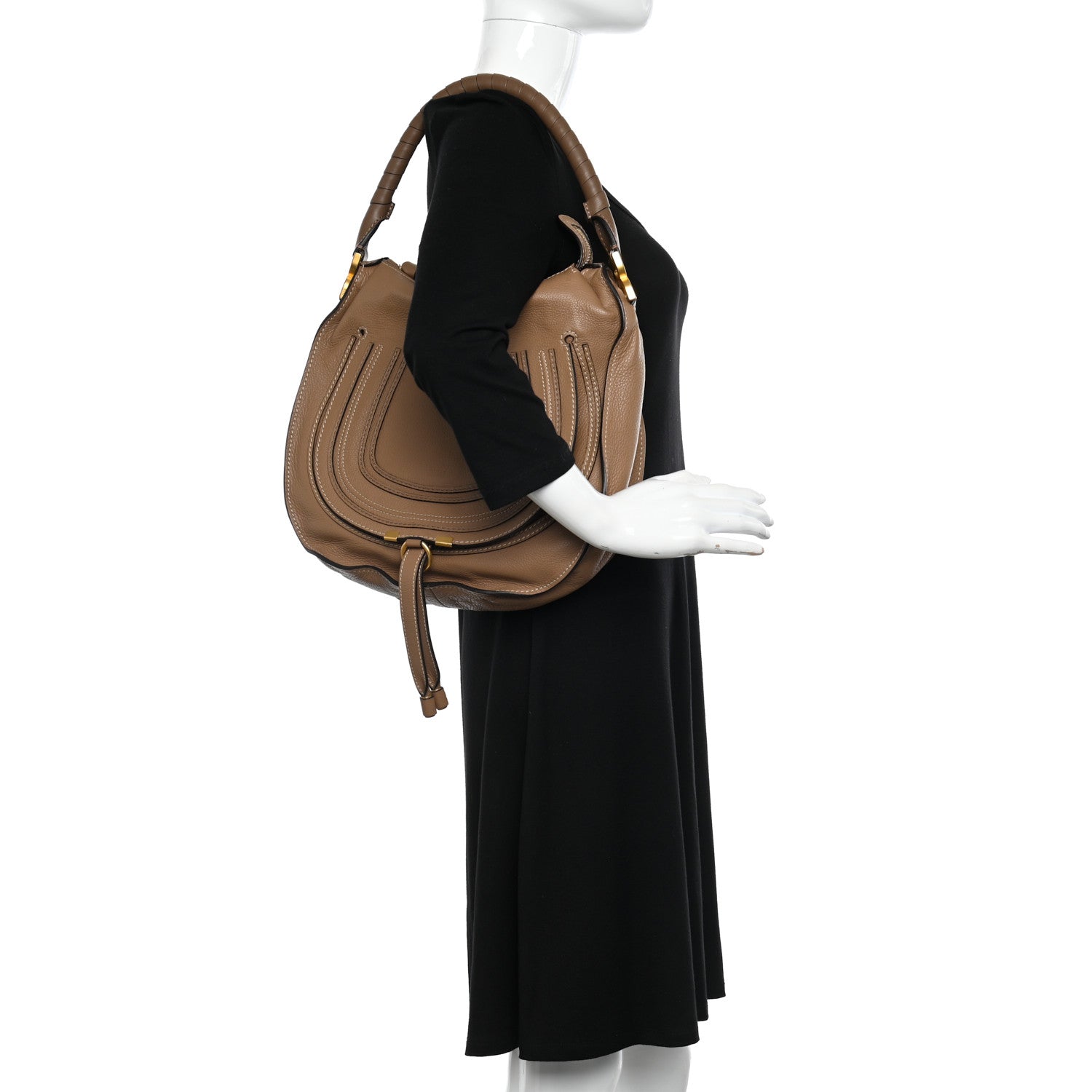 Chloe Calfskin Large Marcie Hobo Nut 2 of 10